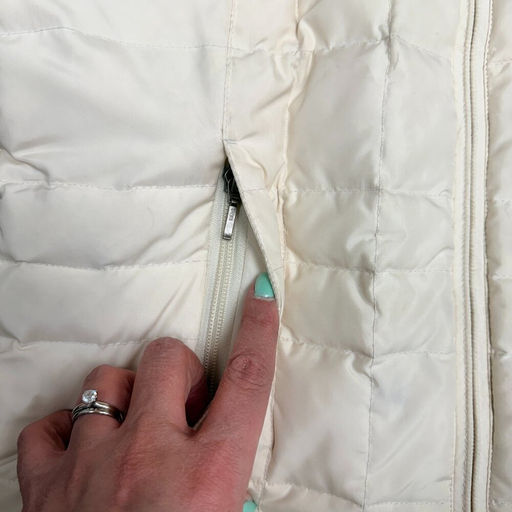 EDDIE BAUER Women's Premium Quilted Goose Down Vest Cream | Size M - Picture 5 of 12